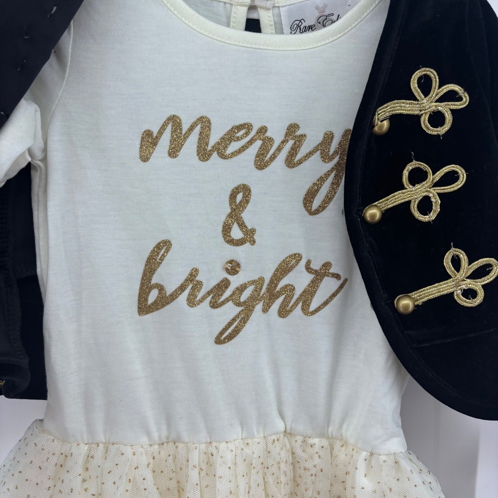 Rare Editions Girls 3T Holiday Dress Outfit Velvet Jacket & Leggings‎ Set - Picture 2 of 7